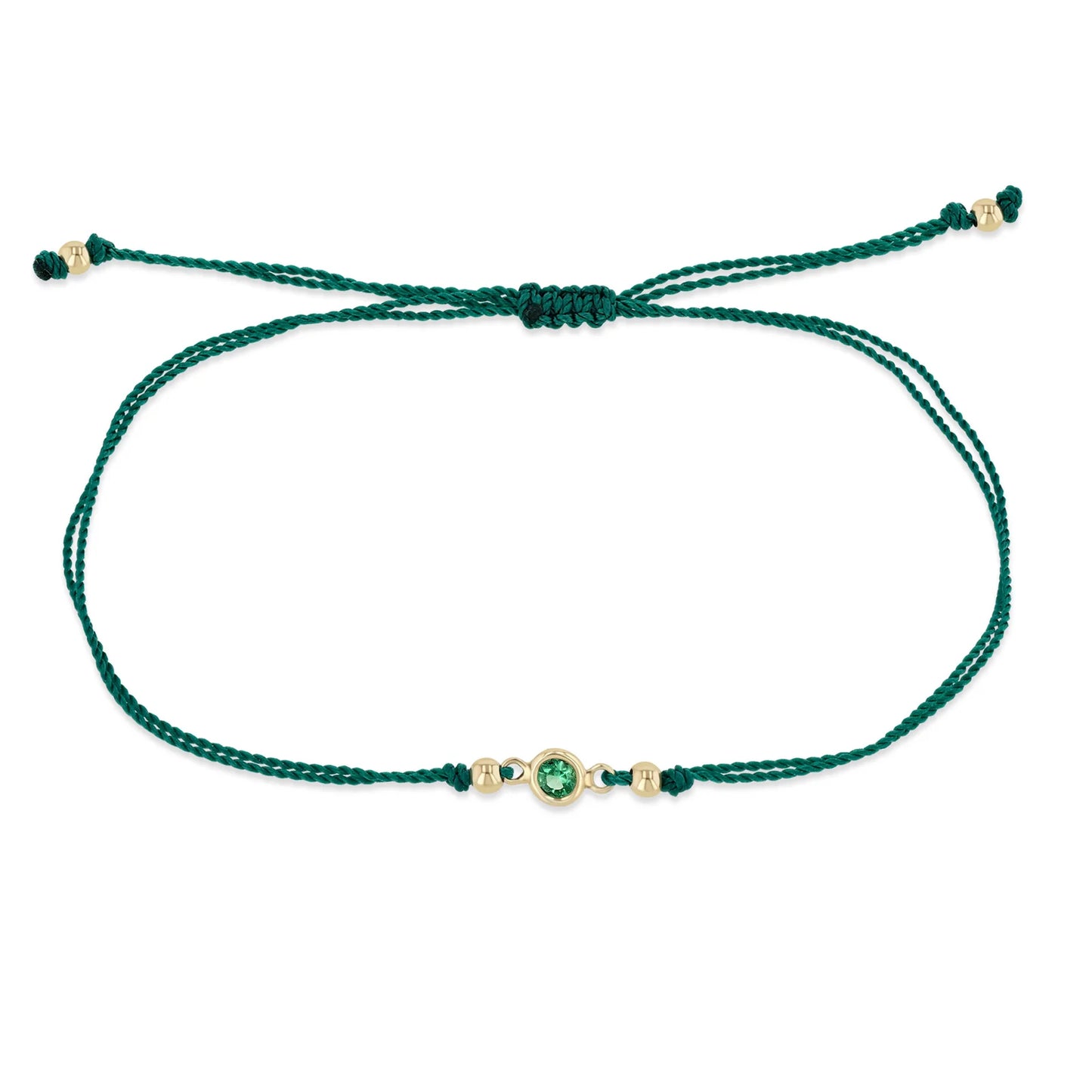 Zoë Chicco 14k Floating Emerald Solitaire Cord Bracelet