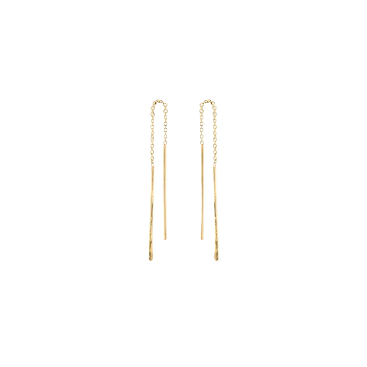 Zoë Chicco 14k Hammered Short Wire Threader Earrings