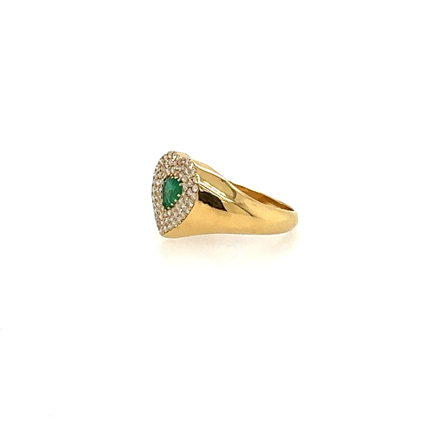 18kt Emerald and Diamond Heart Ring