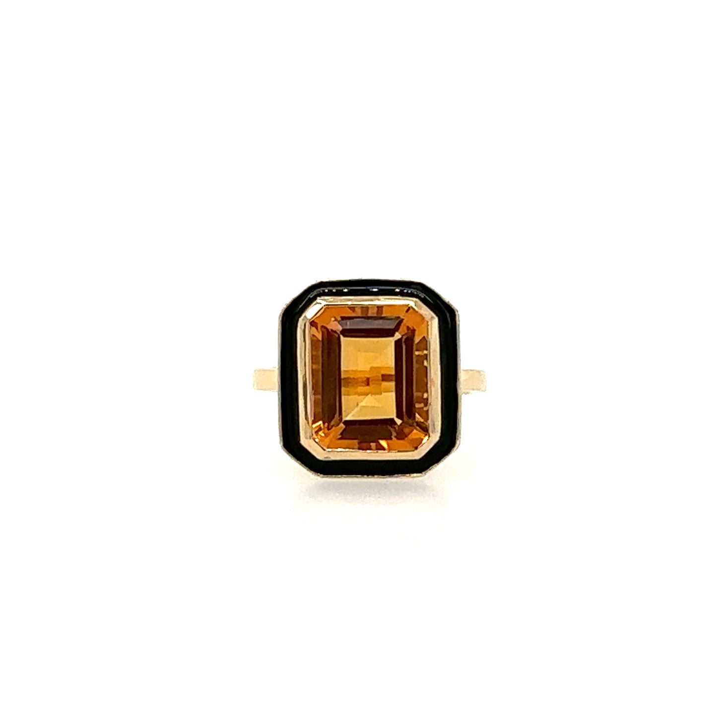 14kt Citrine and Enamel Ring