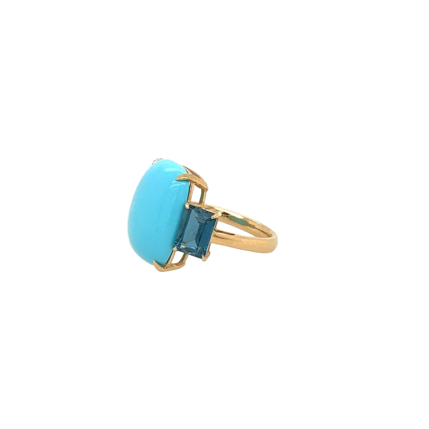 14KT Turquoise and Blue Topaz Ring