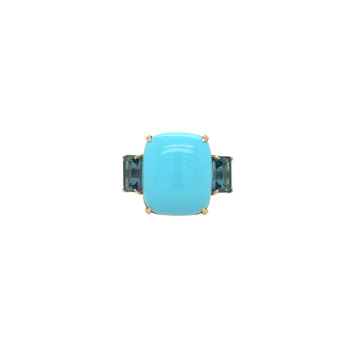 14KT Turquoise and Blue Topaz Ring