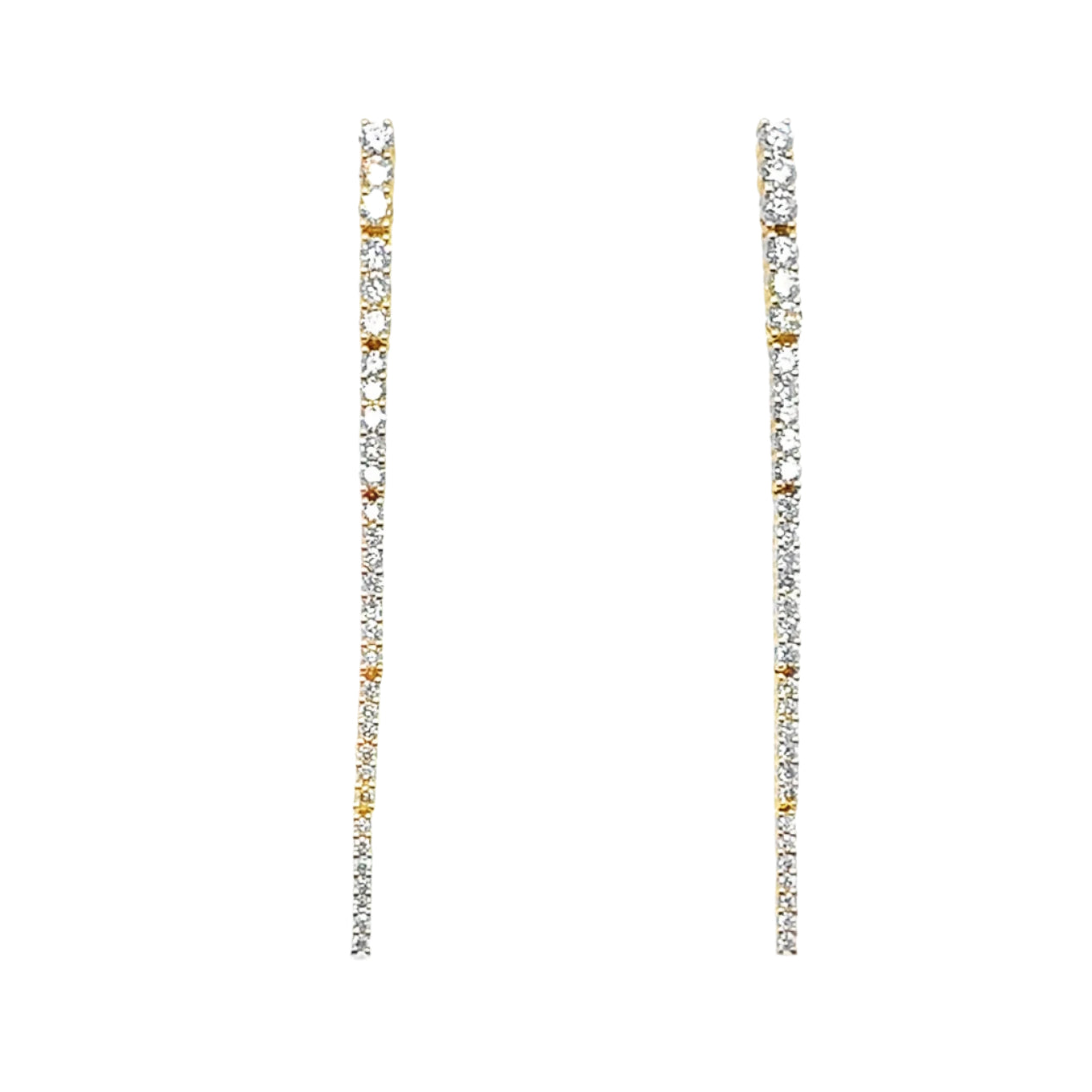 14k Graduated Diamond Spike Earrings