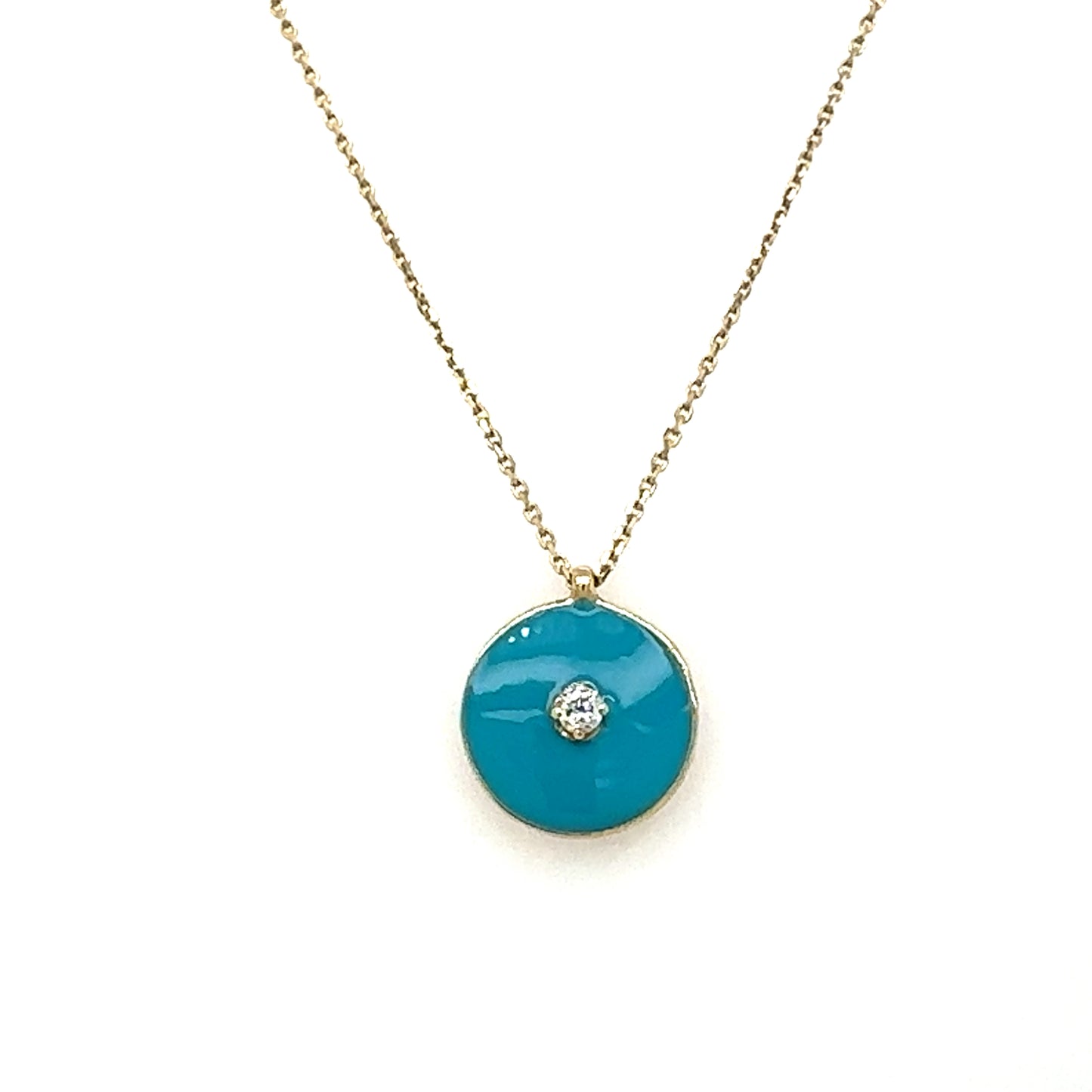 14k Enamel and Diamond Necklace