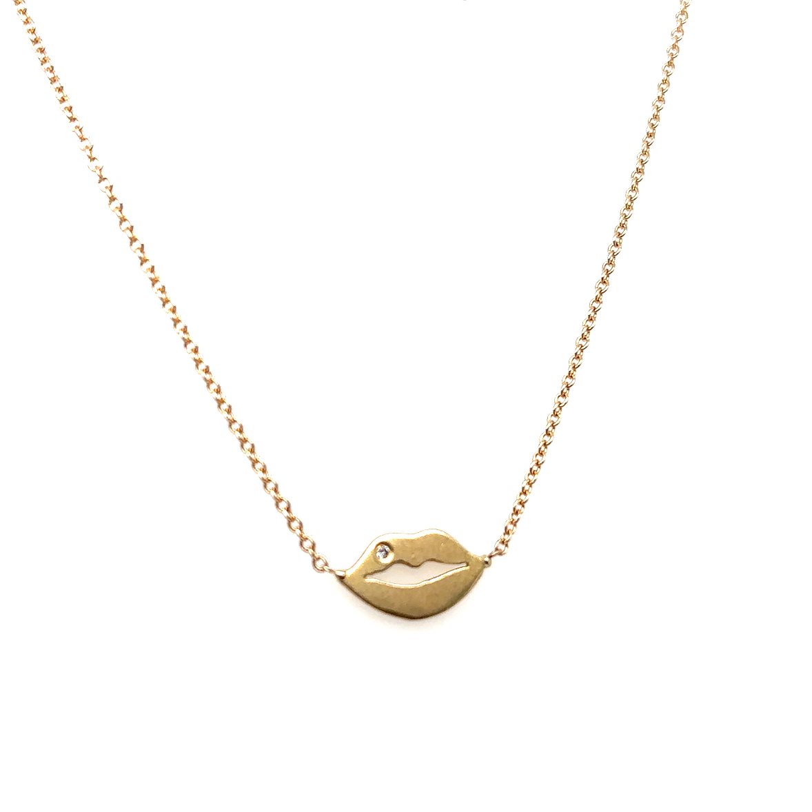 Victoria Cunningham 14KT Diamond Lips Necklace