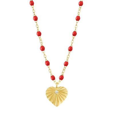 Gigi Clozeau 18k Classic Heart Lumière Diamond and Resin Necklace