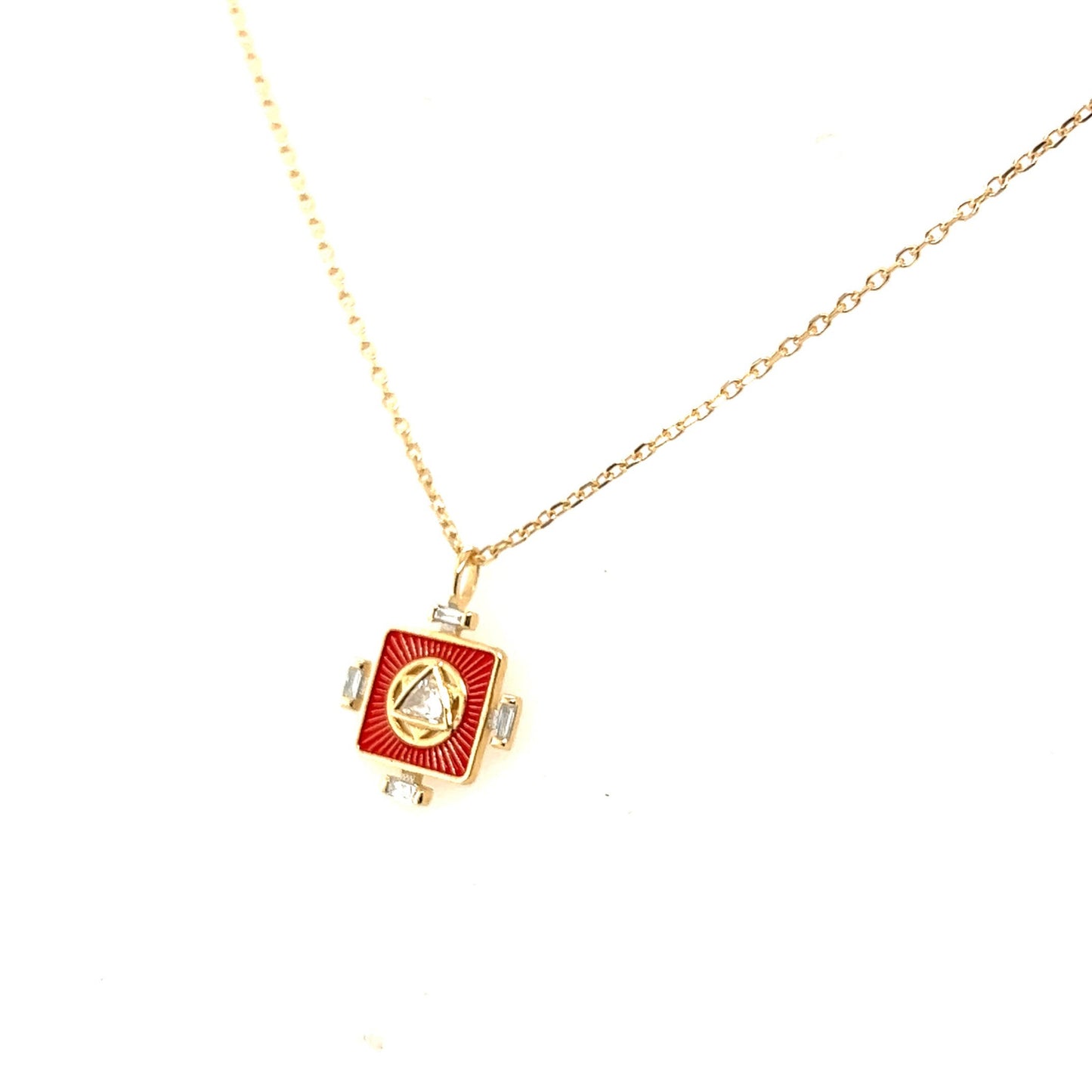 Celine Daoust 14k Red Yantra Third Eye Diamond Necklace