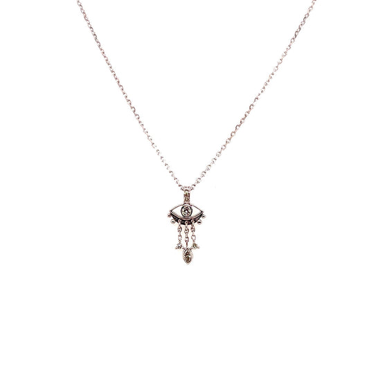 Celine Daoust 14k White Gold Diamond Eye Fringe Necklace