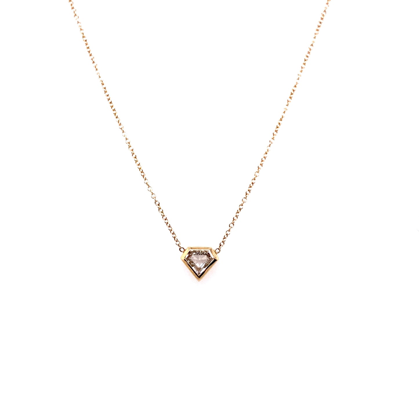 Zoë Chicco 14kt Yellow Gold Shield Diamond Bezel Necklace
