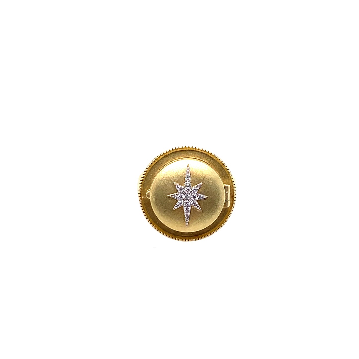 Meira T 14kt Yellow Gold Diamond Starburst Locket Ring
