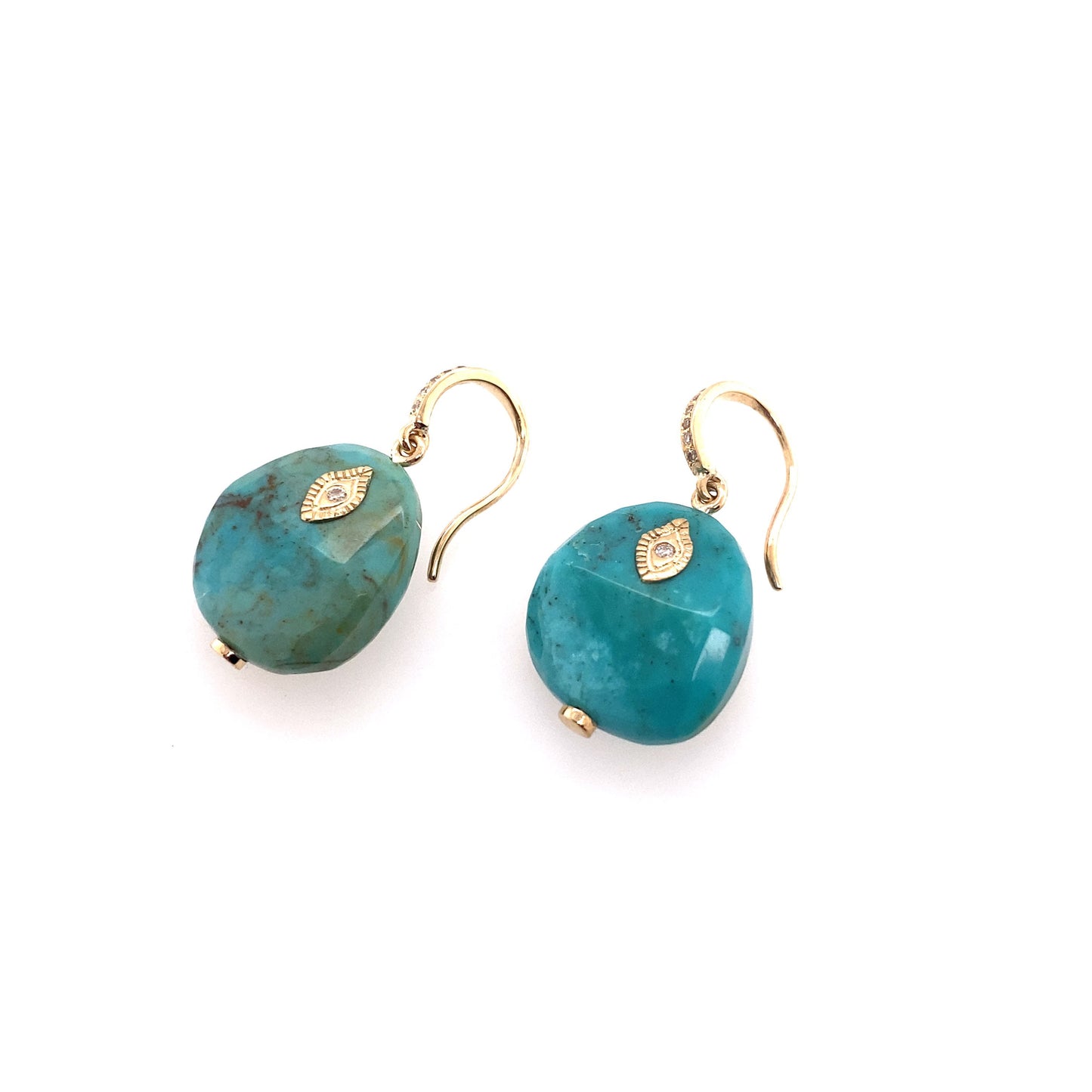 Pascale Monvoisin 9K Arles Turquoise and Diamond Earrings