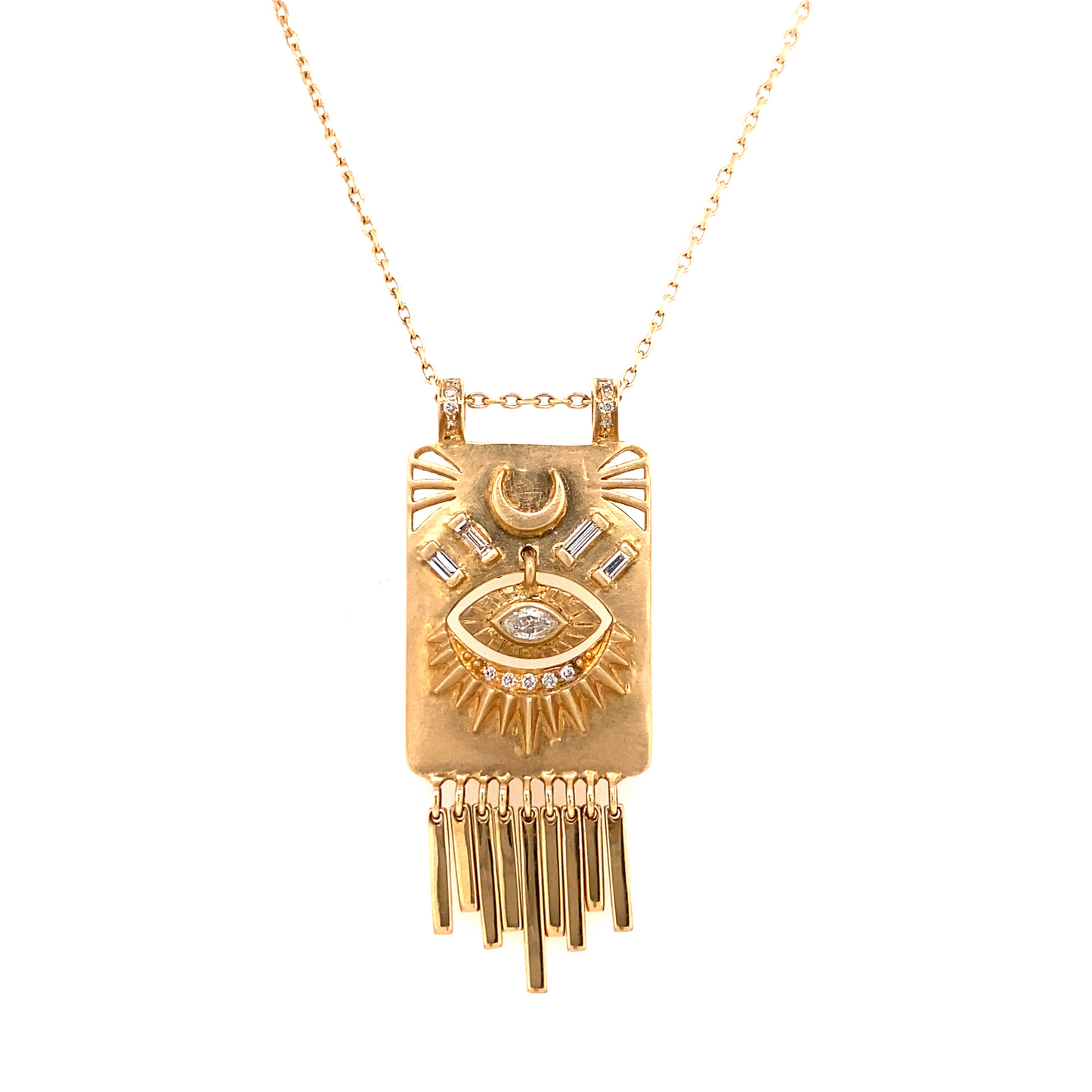 Celine Daoust 14k Spirit Eye Diamond Shield Necklace
