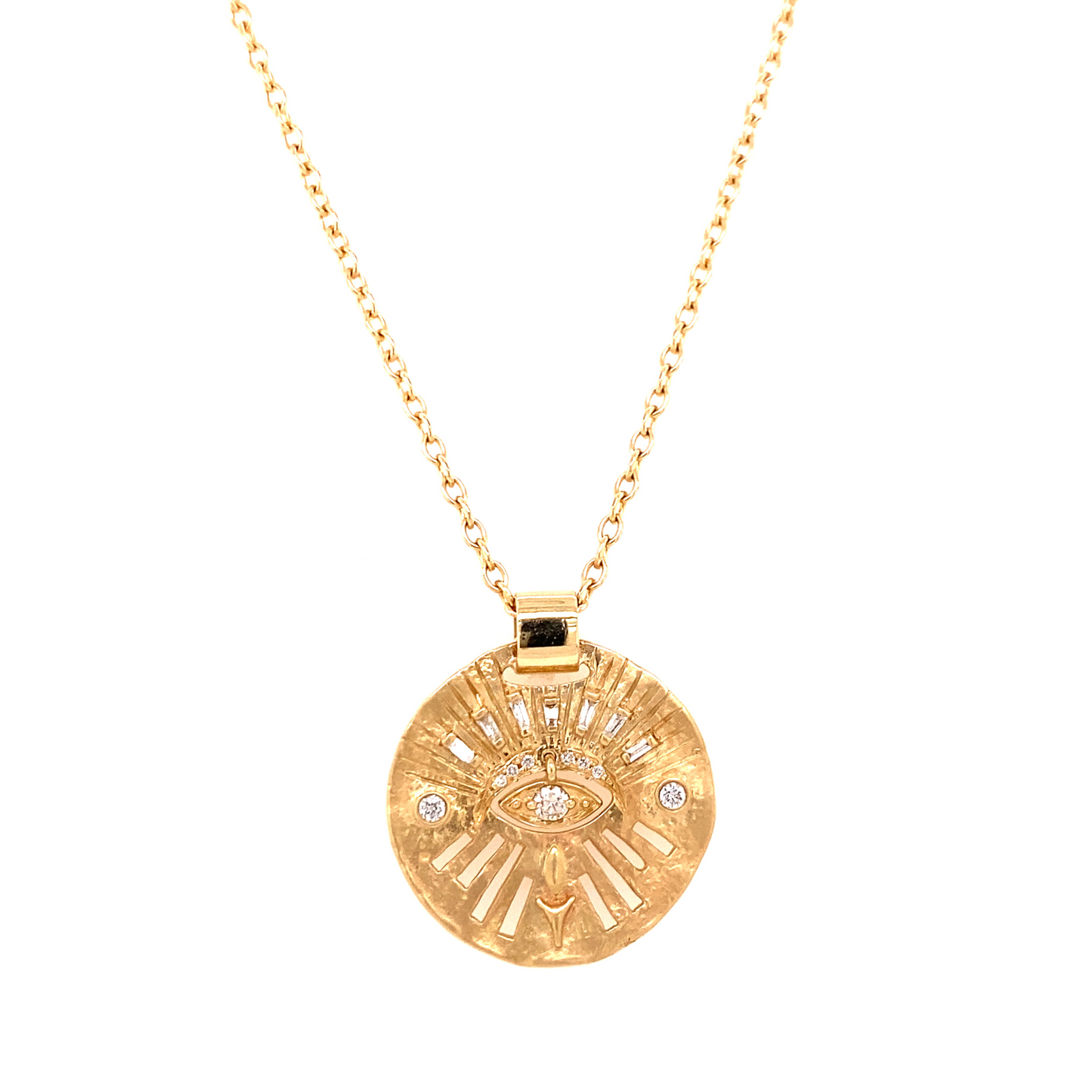 Celine Daoust 14k Moon Eye Diamond Coin Necklace