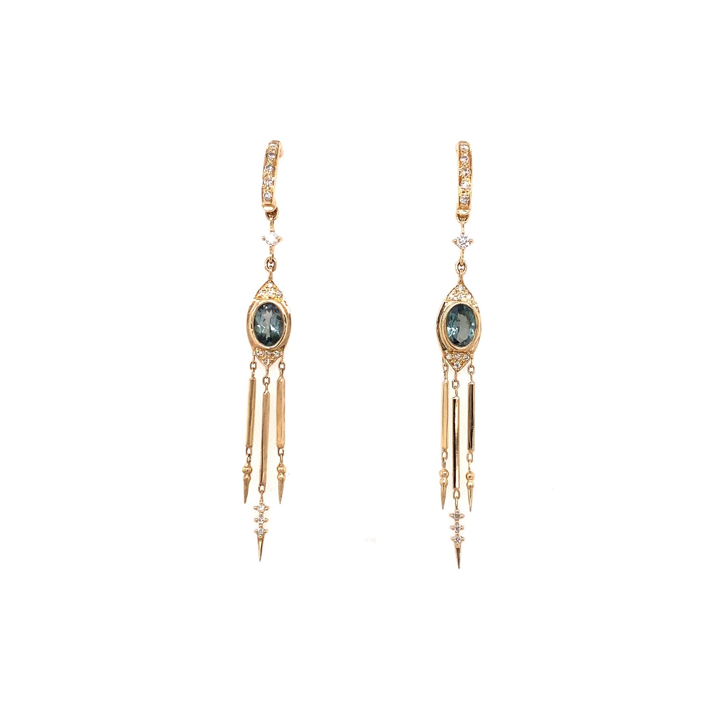 Celine Daoust 14k Totem Tourmaline Fringe Earrings