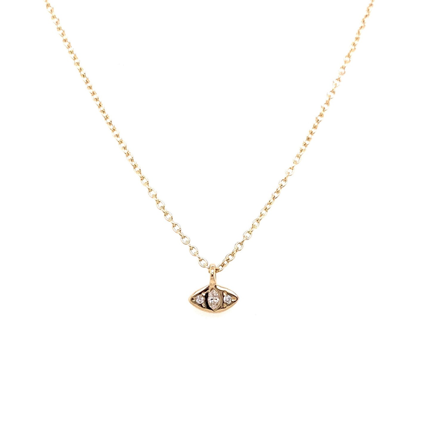 Scosha 10kt Yellow Gold Diamond Cat Eye Necklace