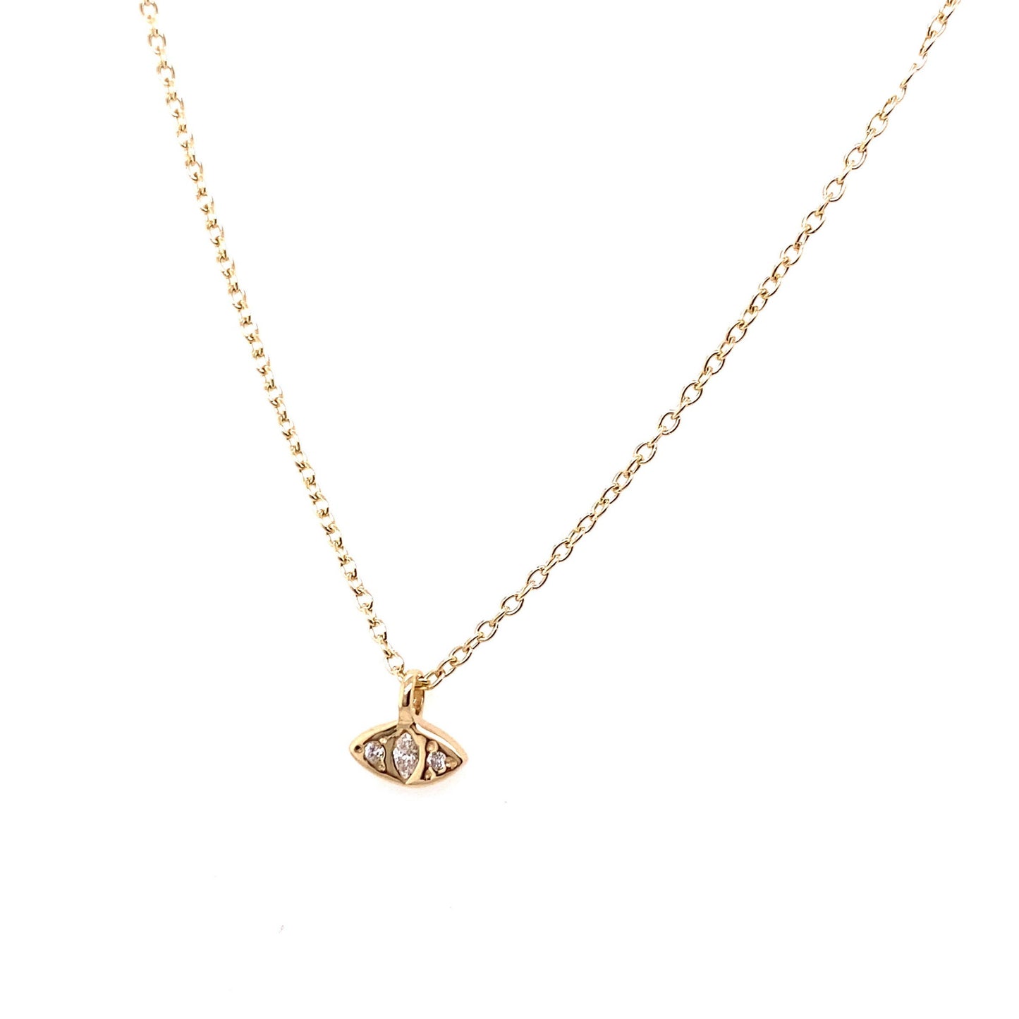 Scosha 10kt Yellow Gold Diamond Cat Eye Necklace