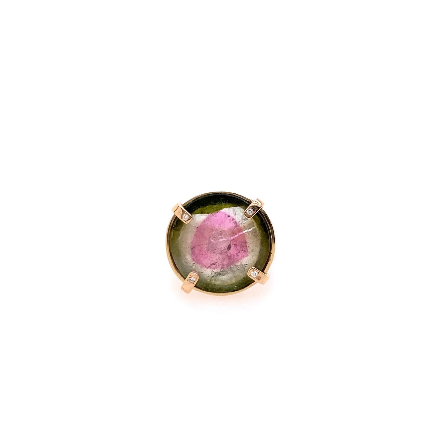Scosha Yellow Gold One of a Kind Watermelon Tourmaline Ring