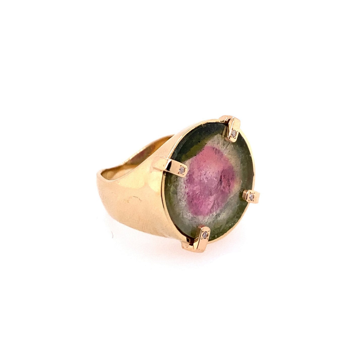 Scosha Yellow Gold One of a Kind Watermelon Tourmaline Ring