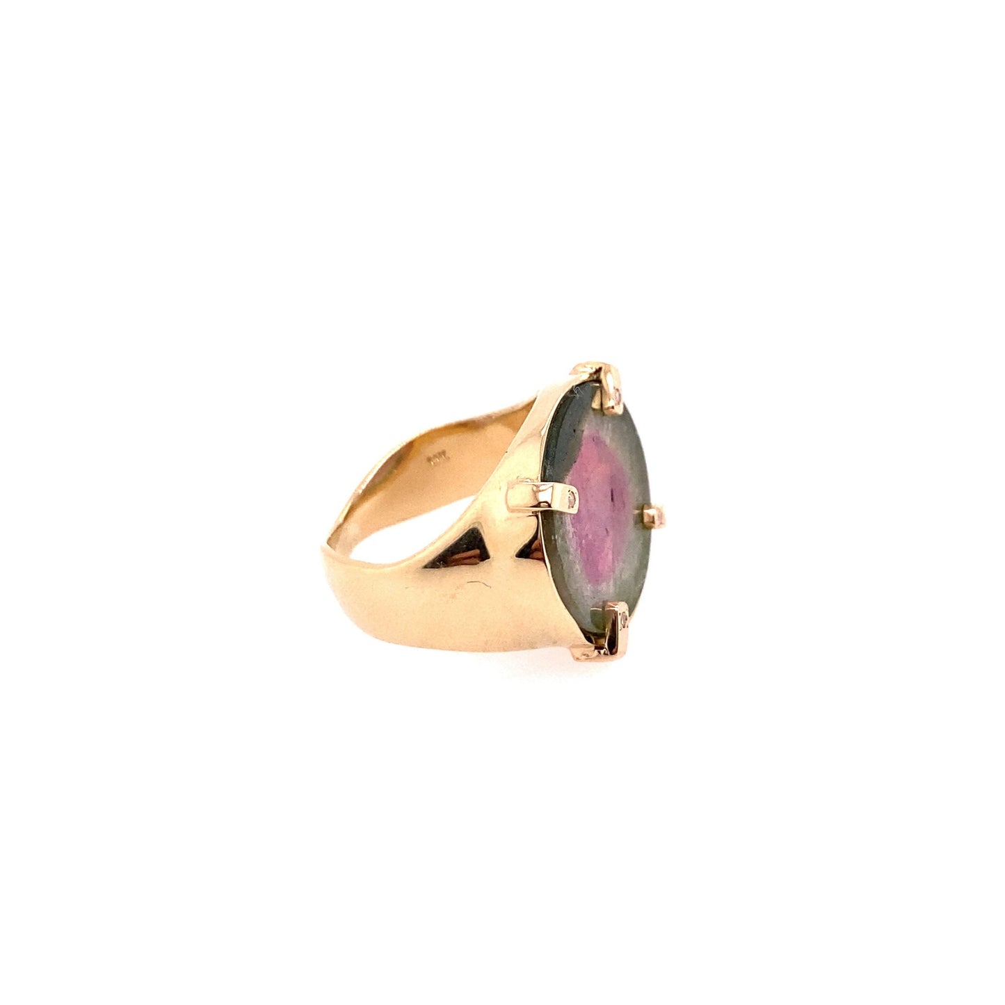 Scosha Yellow Gold One of a Kind Watermelon Tourmaline Ring