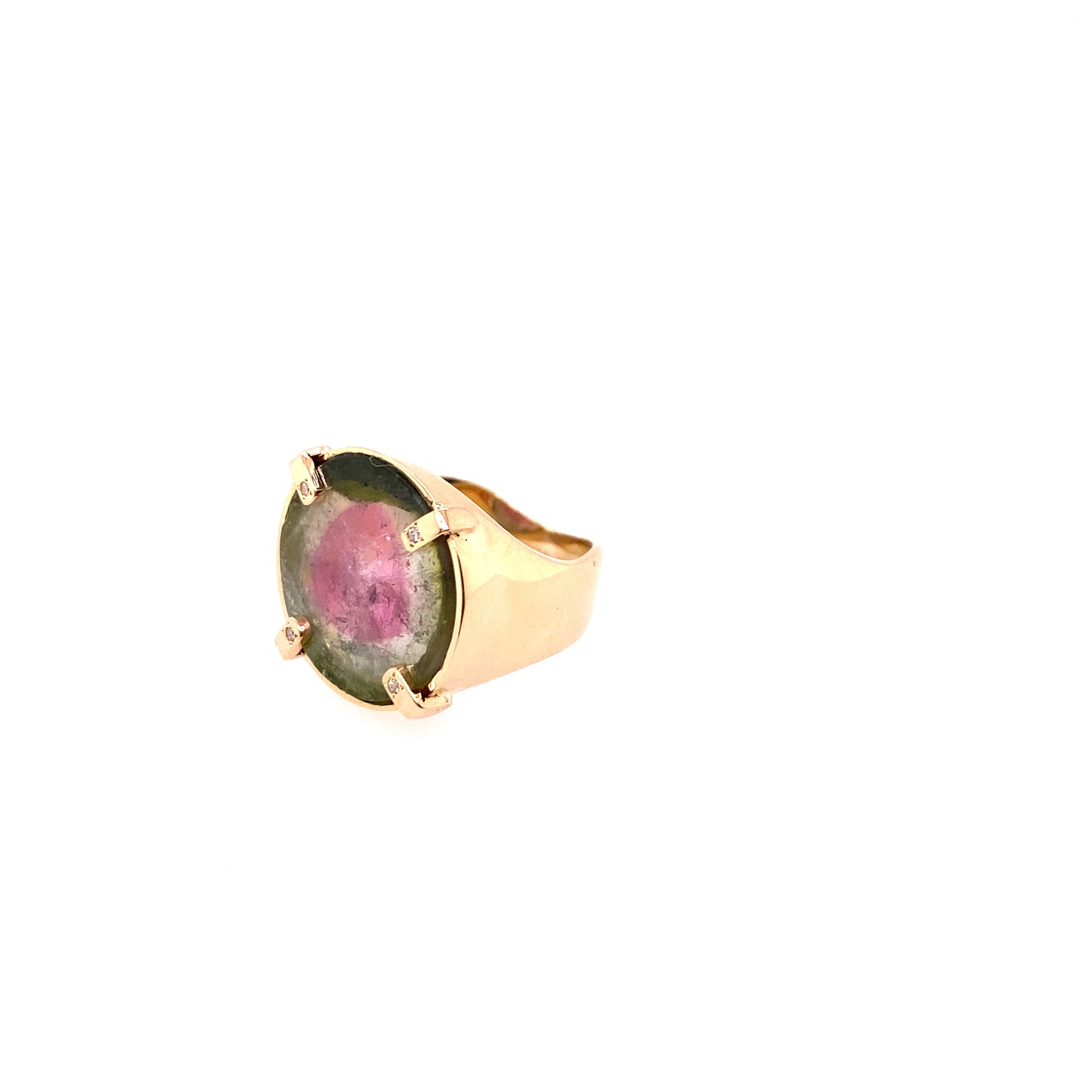 Scosha Yellow Gold One of a Kind Watermelon Tourmaline Ring