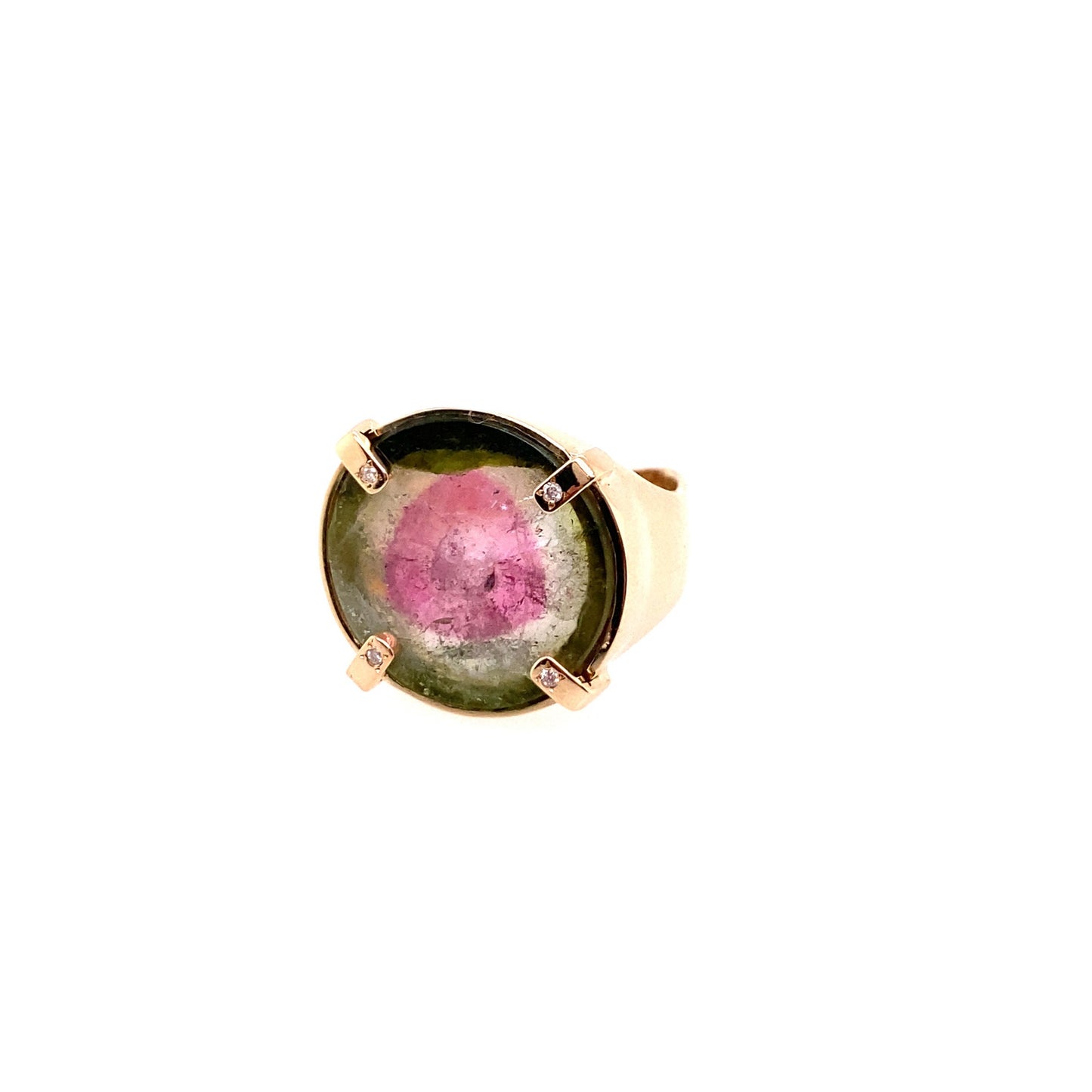 Scosha Yellow Gold One of a Kind Watermelon Tourmaline Ring