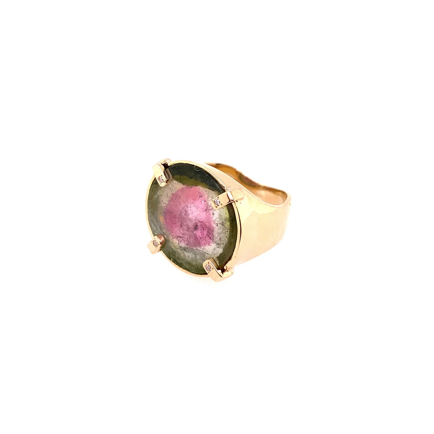 Scosha Yellow Gold One of a Kind Watermelon Tourmaline Ring