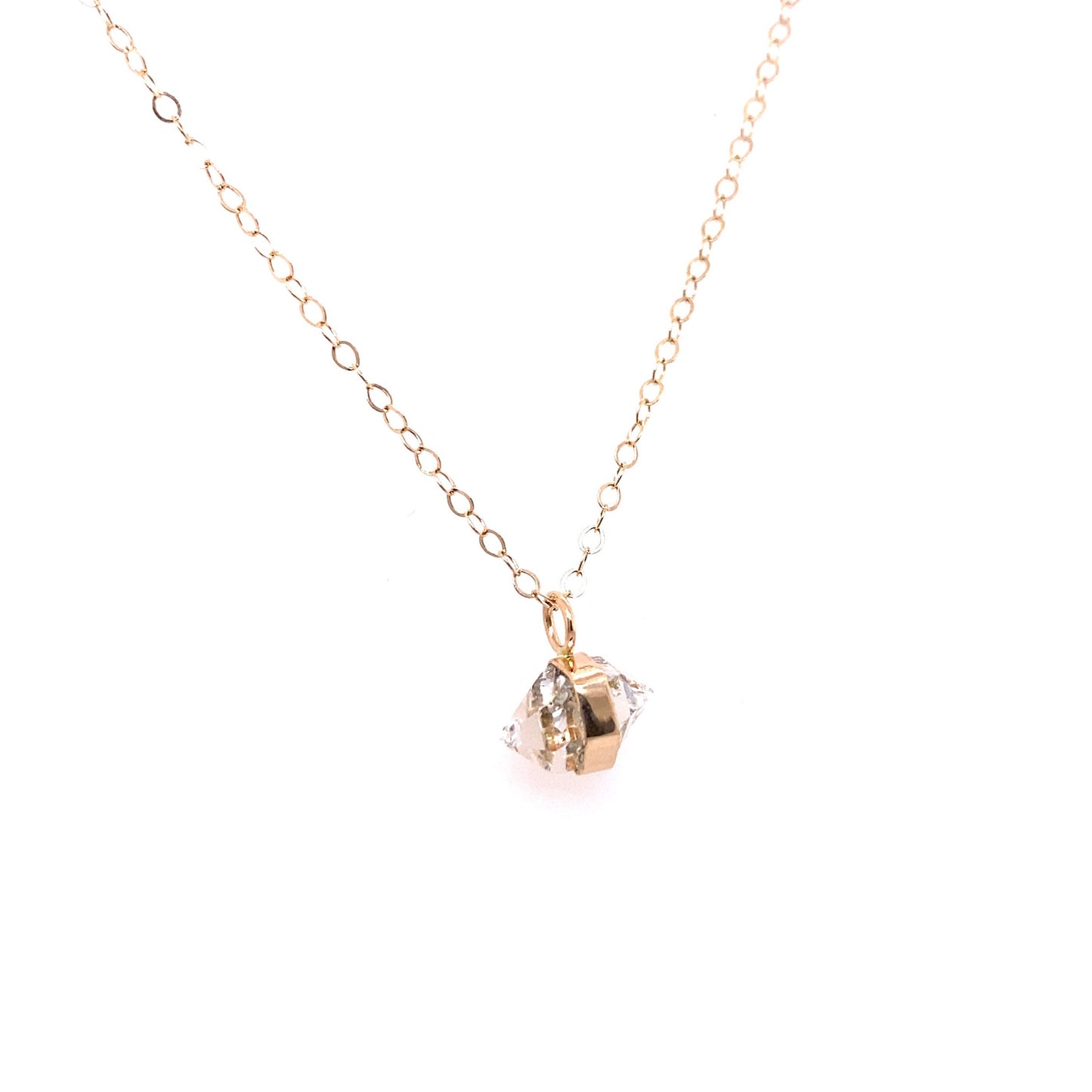 Melissa Joy Manning 14kt Yellow Gold Wrap Bezel Herkimer Necklace