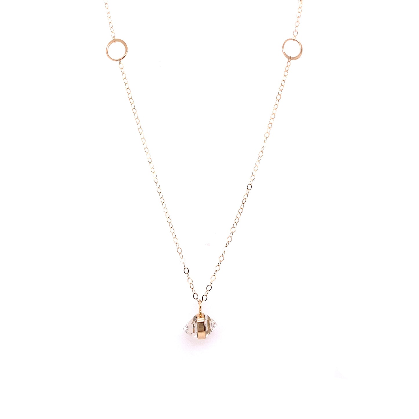 Melissa Joy Manning 14kt Yellow Gold Wrap Bezel Herkimer Necklace