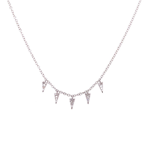 Meira T 14kt White Gold Five Diamond Spike Necklace
