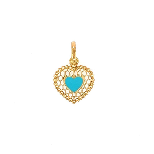 Gigi Clozeau 18kt Lace Heart Charm