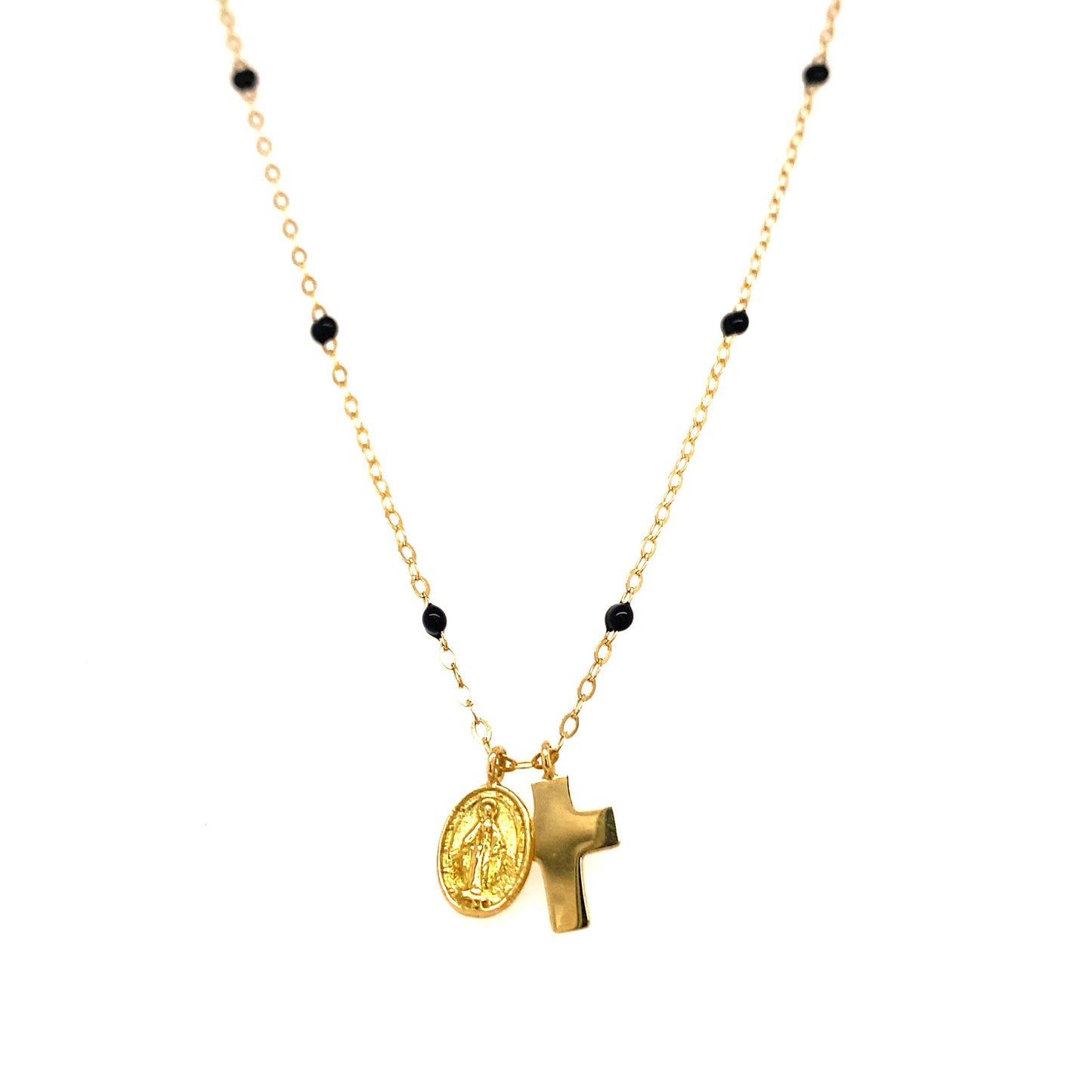 Gigi Clozeau 18kt Classic Cross Madone Necklace