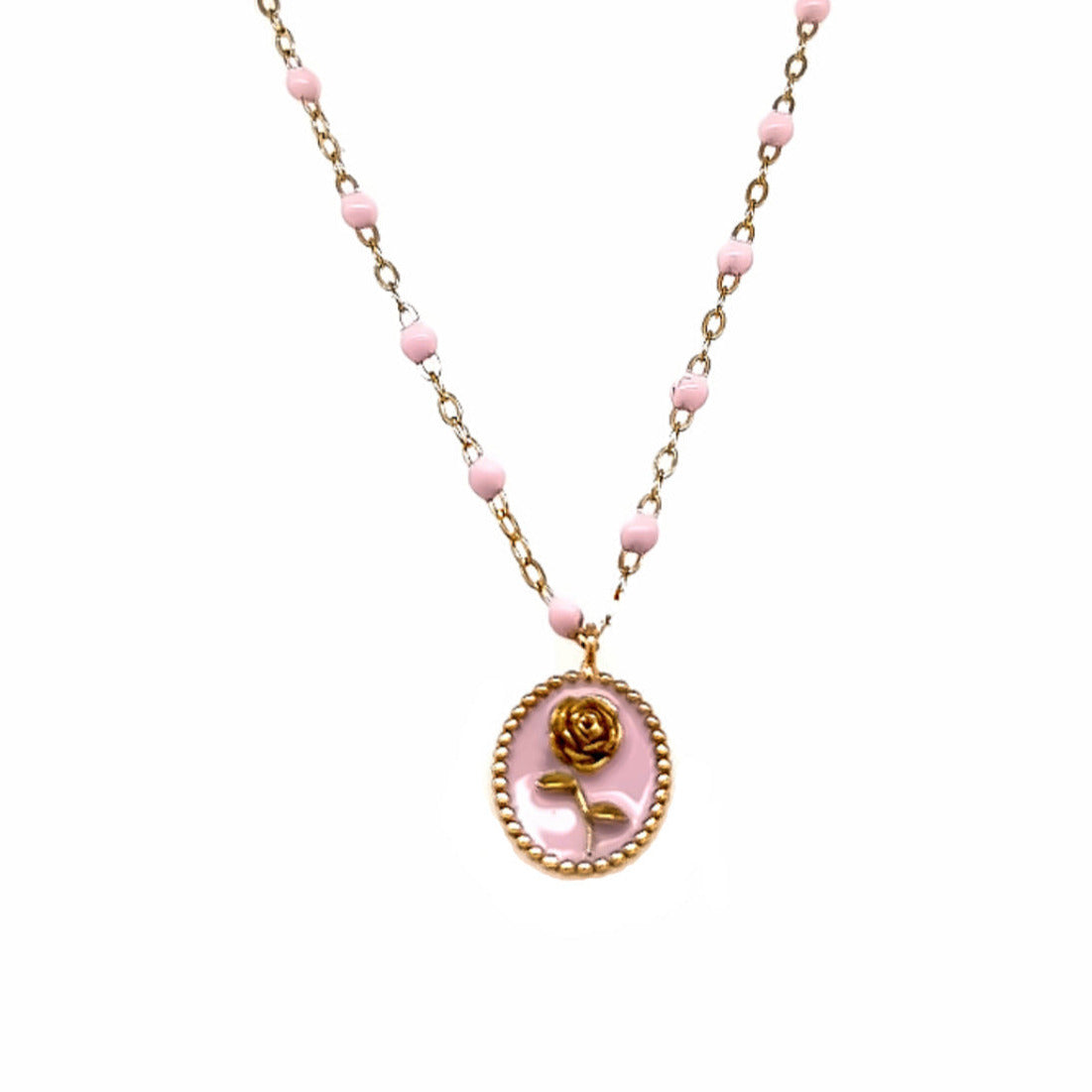 Gigi Clozeau 18kt Classic Resin Rose Necklace