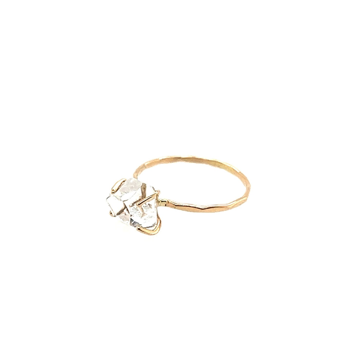Melissa Joy Manning 14kt Yellow Gold Prong Set Herkimer Ring