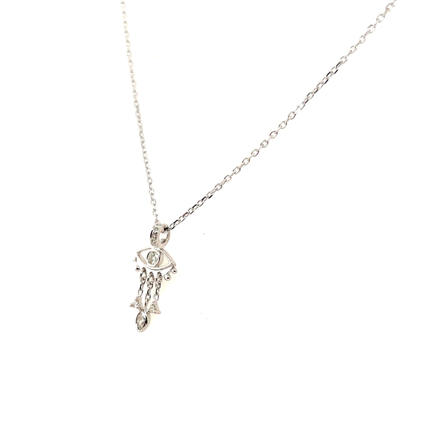 Celine Daoust 14kt White Gold Diamond Eye Fringe Necklace