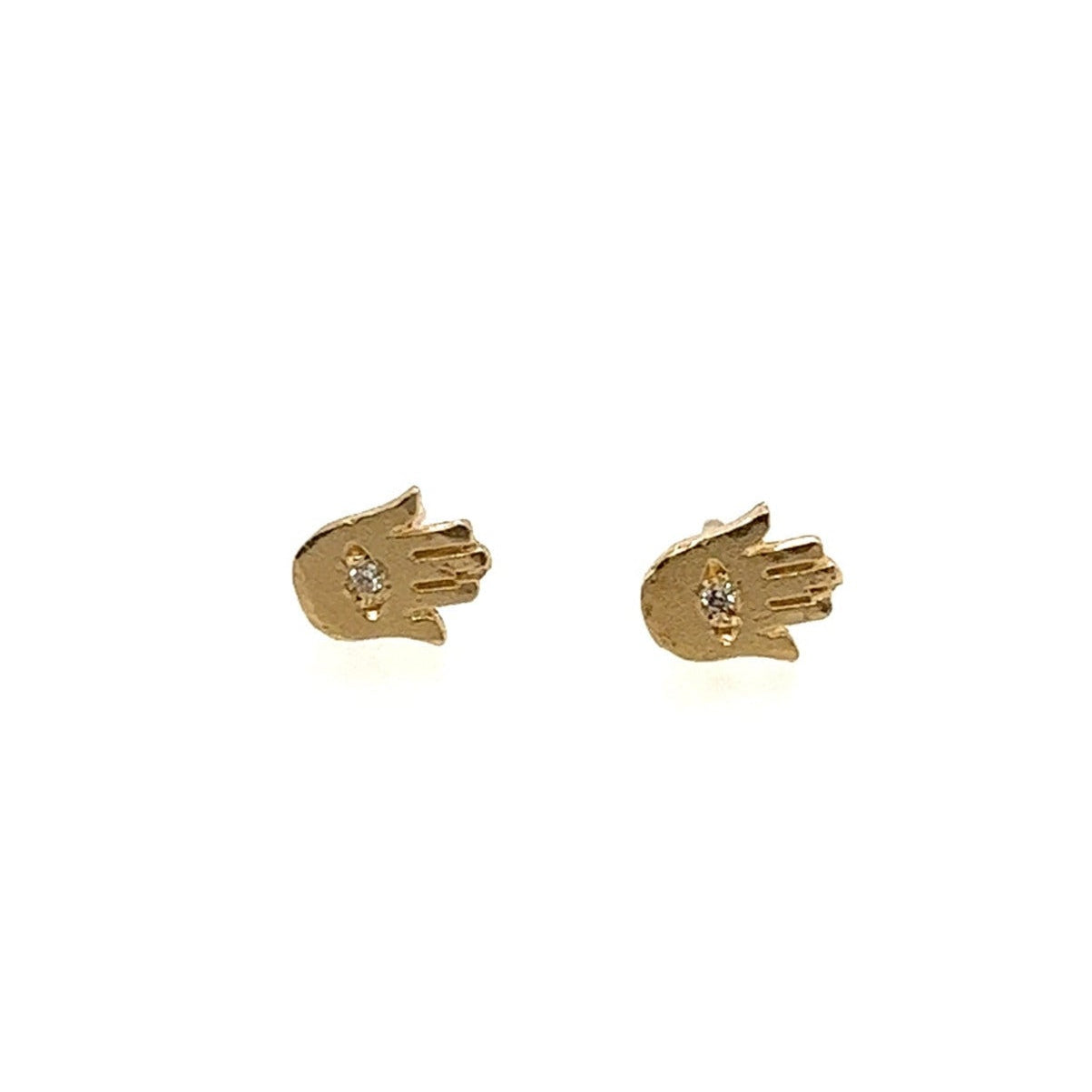 Victoria Cunningham 14kt Yellow Gold Diamond Hamsa Studs