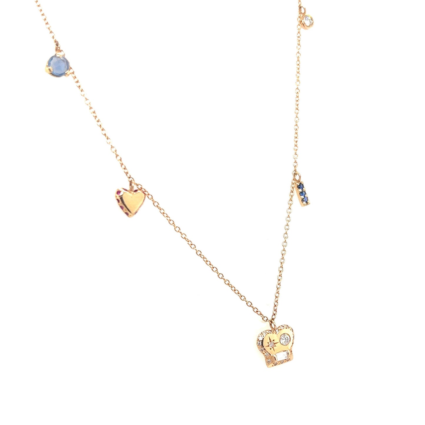 Scosha 14kt Yellow Gold Brian Mixed Diamond Charm Necklace
