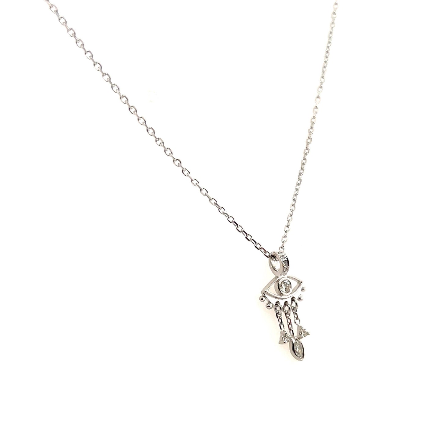 Celine Daoust 14kt White Gold Diamond Eye Fringe Necklace