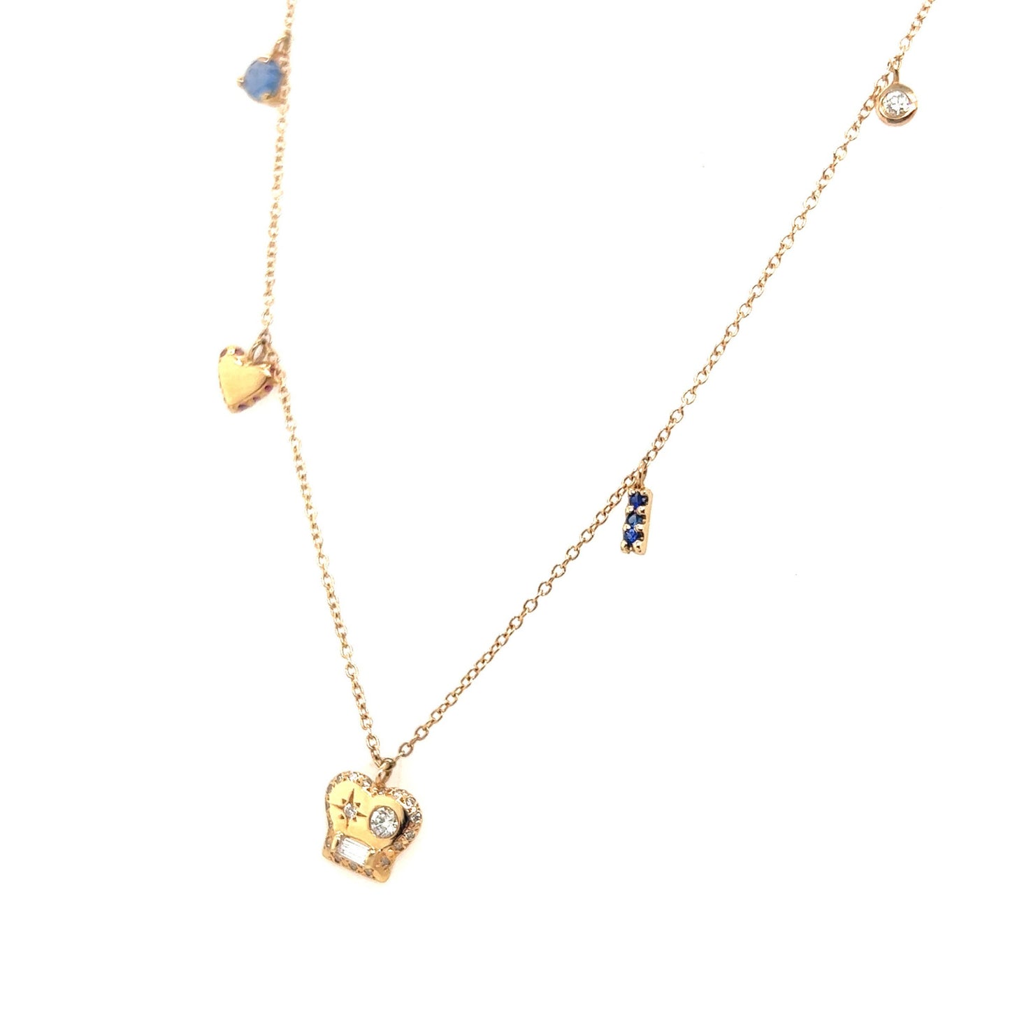 Scosha 14kt Yellow Gold Brian Mixed Diamond Charm Necklace