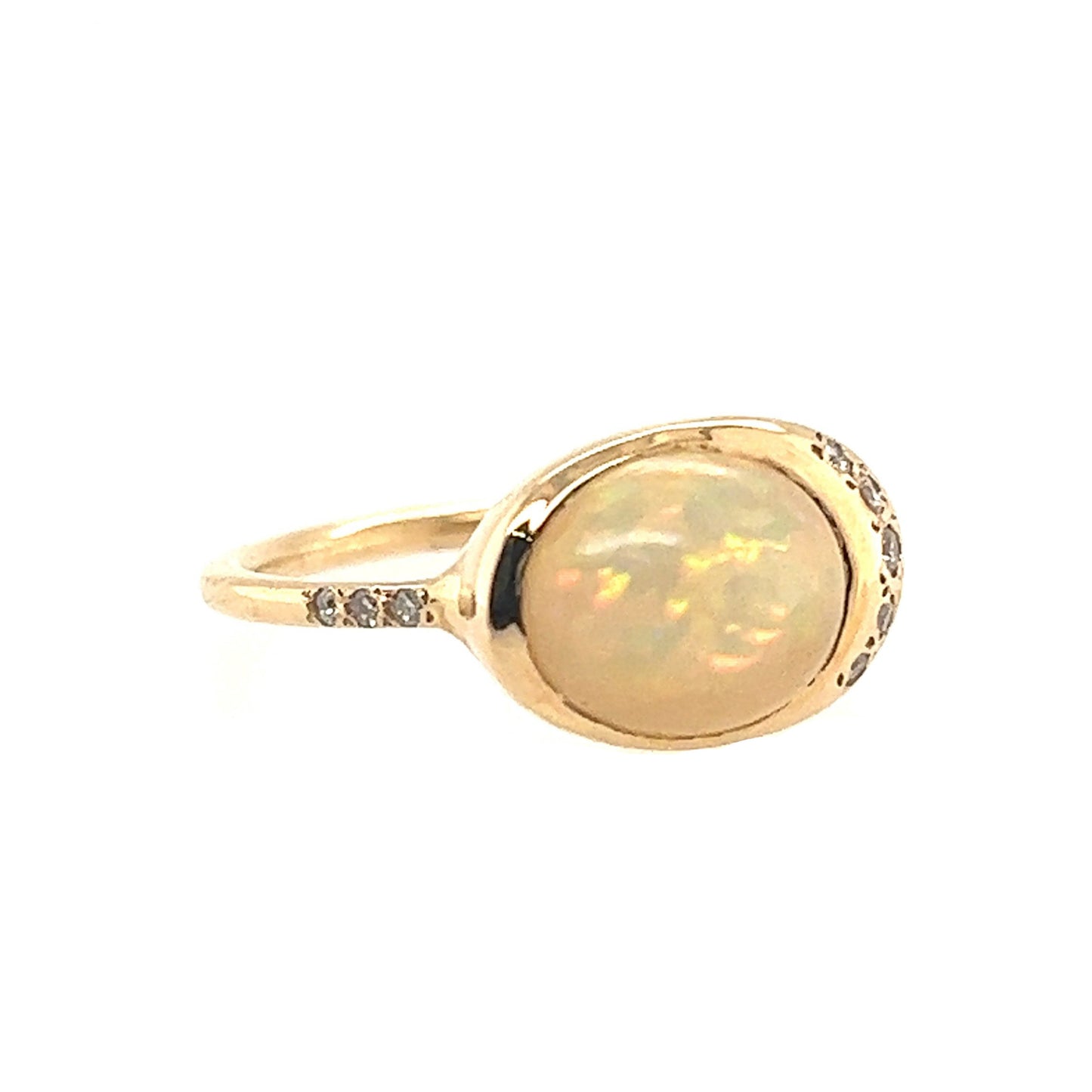 Scosha 14kt Yellow Gold Alice Opal and Diamond Ring