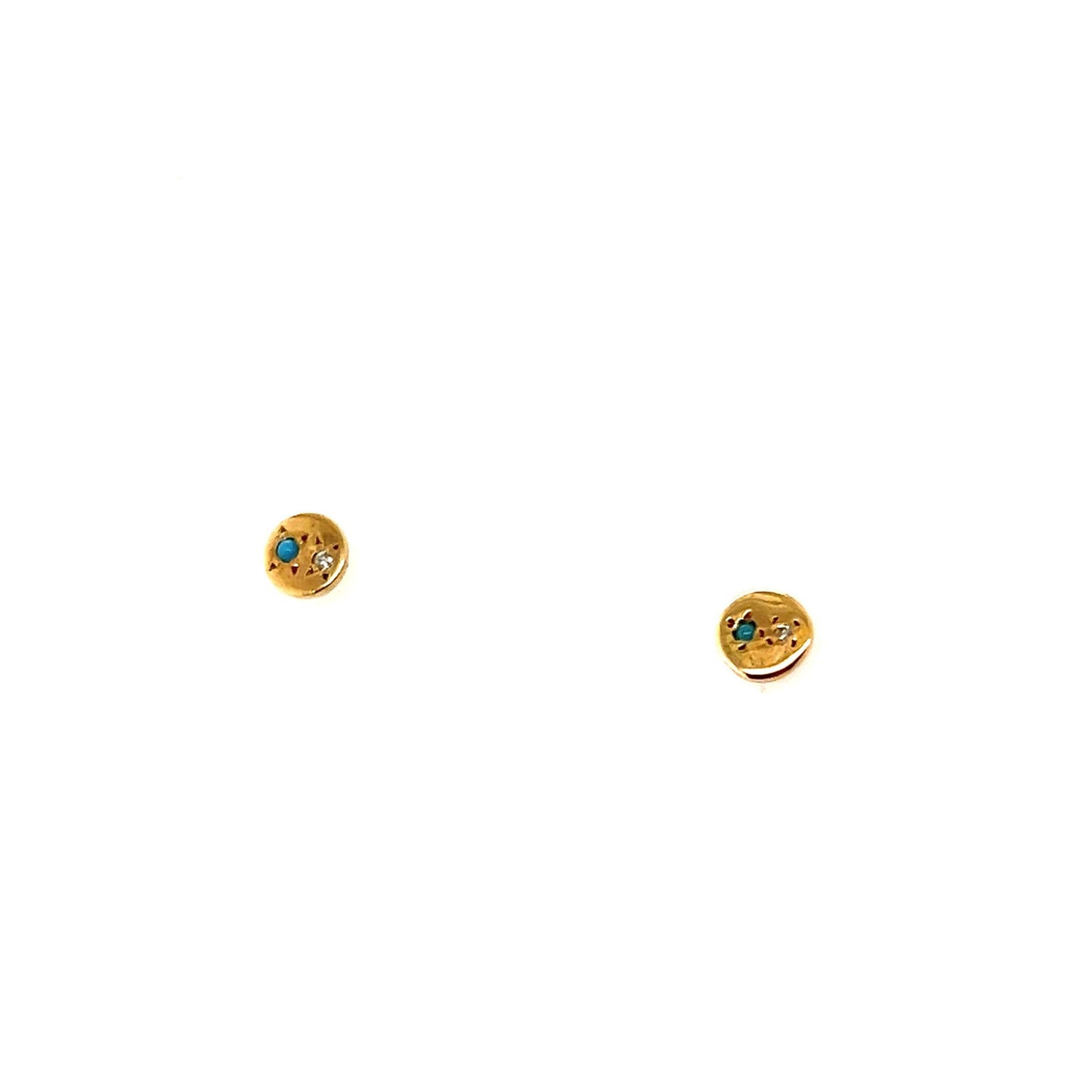 Scosha Juxtaposed Diamond and Turquoise Studs