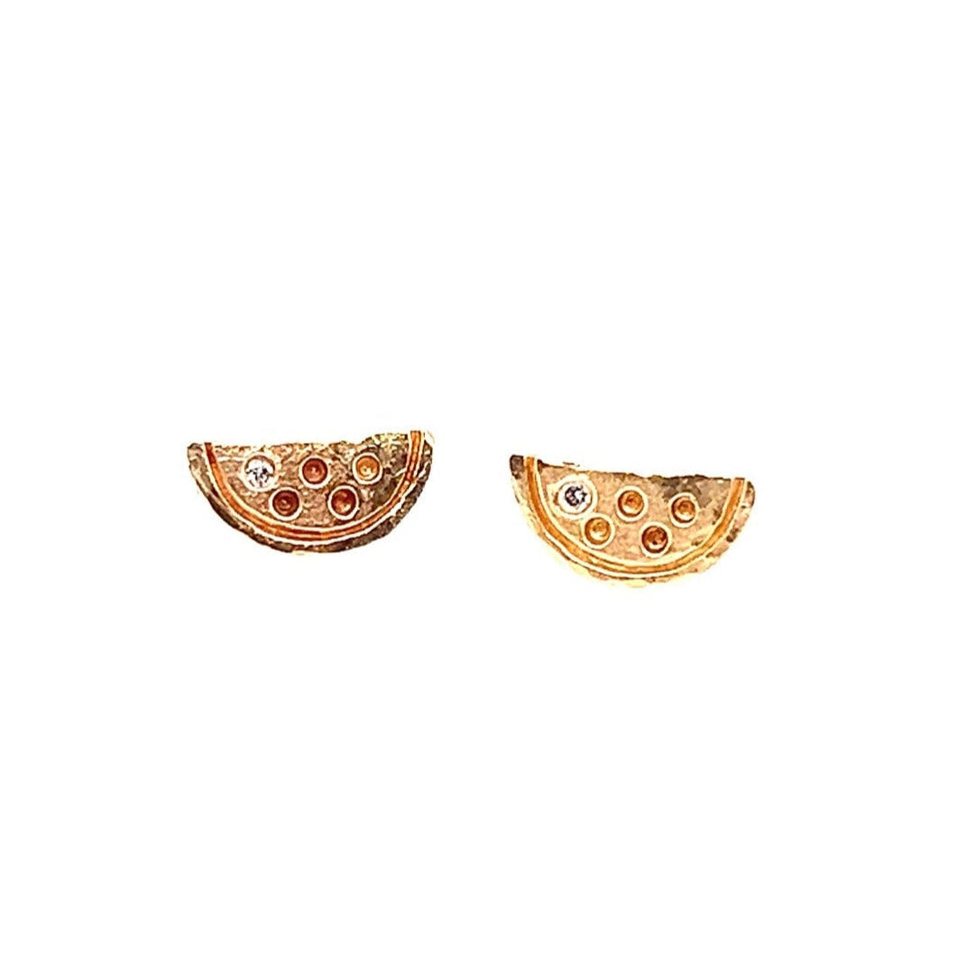 Victoria Cunningham 14kt Yellow Gold Diamond Watermelon Studs
