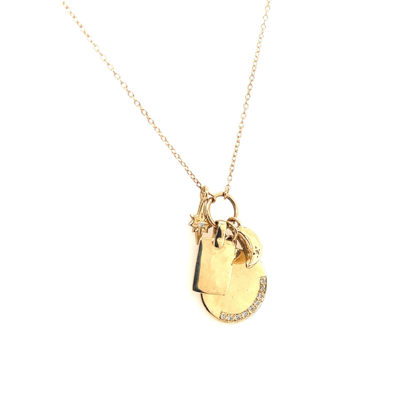 Scosha 10kt Yellow Gold Diamond Charm Necklace