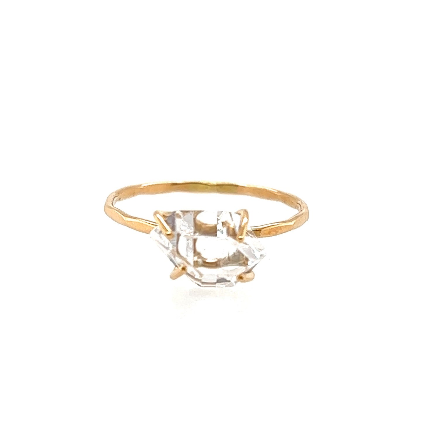 Melissa Joy Manning 14kt Yellow Gold Prong Set Herkimer Ring