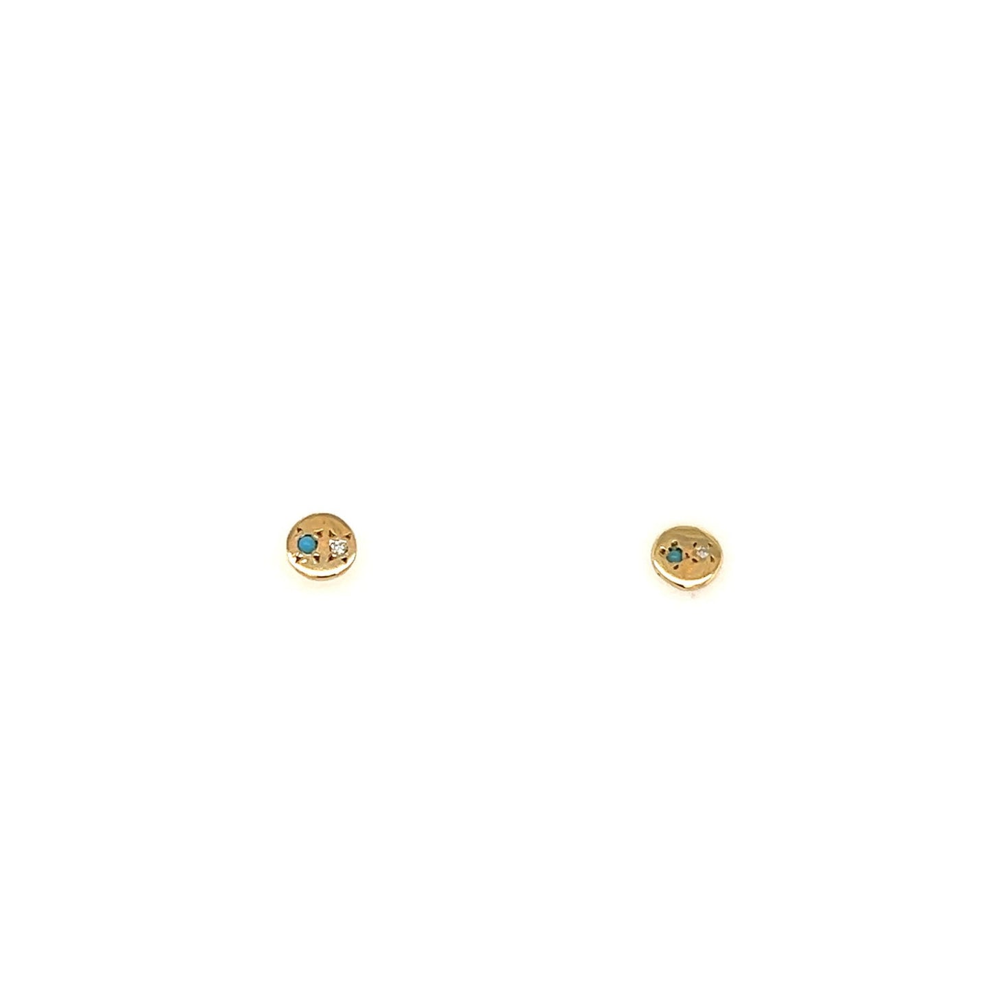 Scosha Juxtaposed Diamond and Turquoise Studs