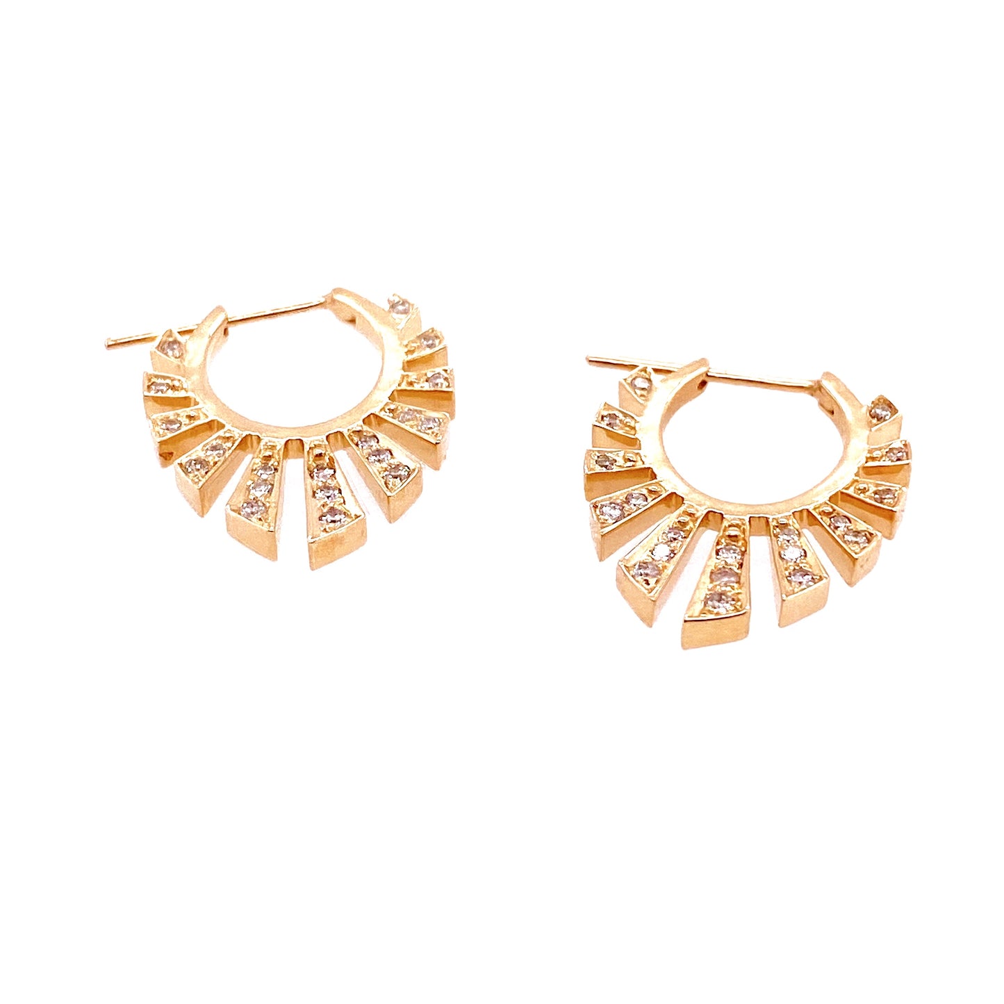 Celine Daoust 14k Diamond Aztec Earrings
