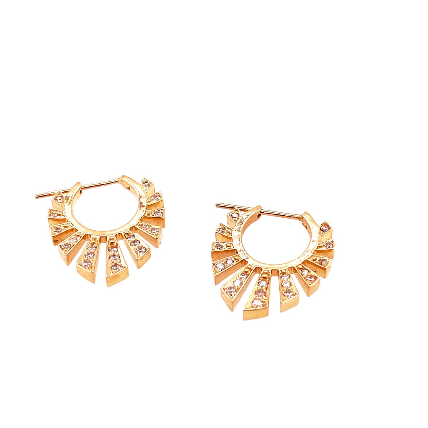 Celine Daoust 14k Diamond Aztec Earrings