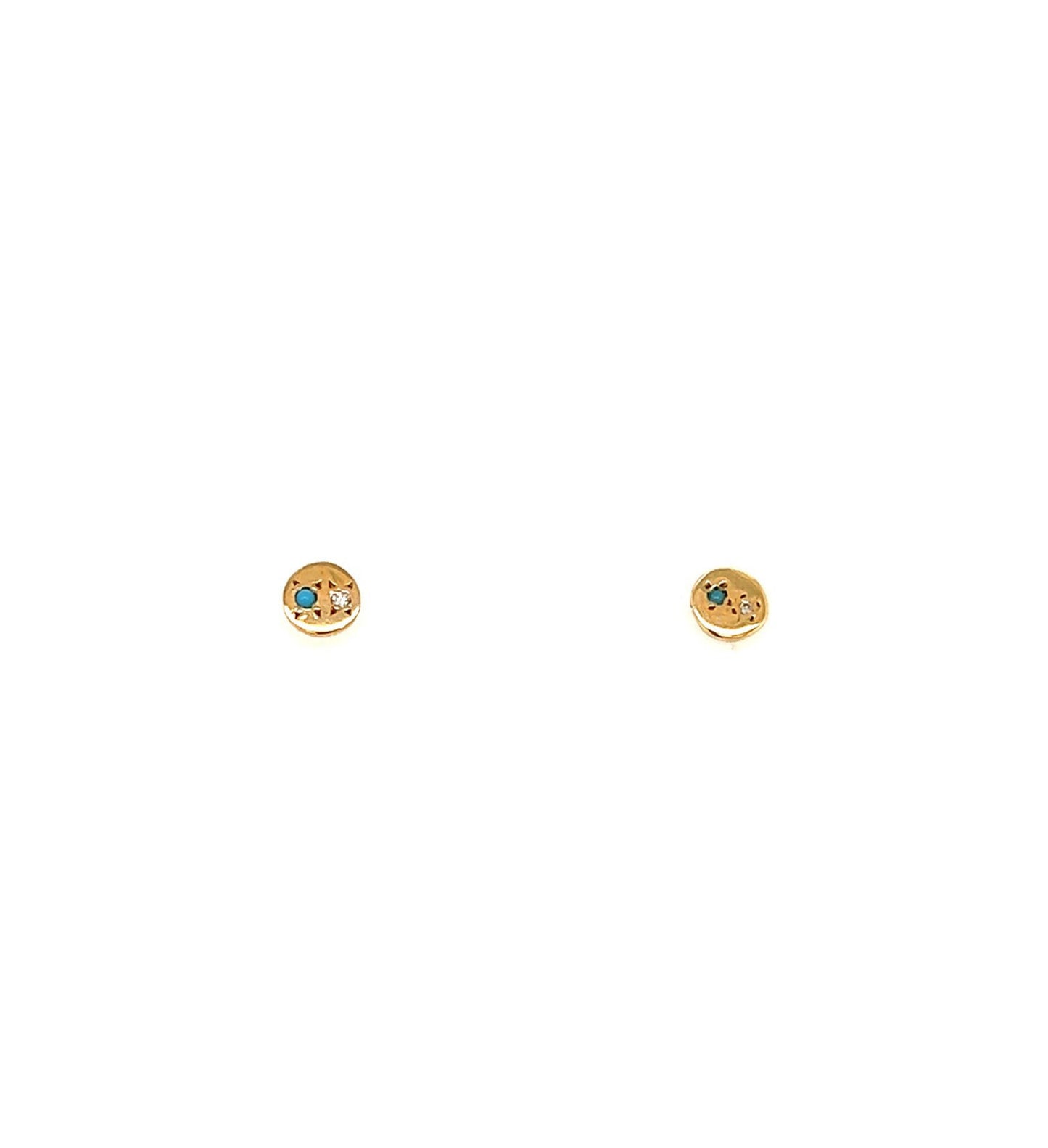 Scosha Juxtaposed Diamond and Turquoise Studs