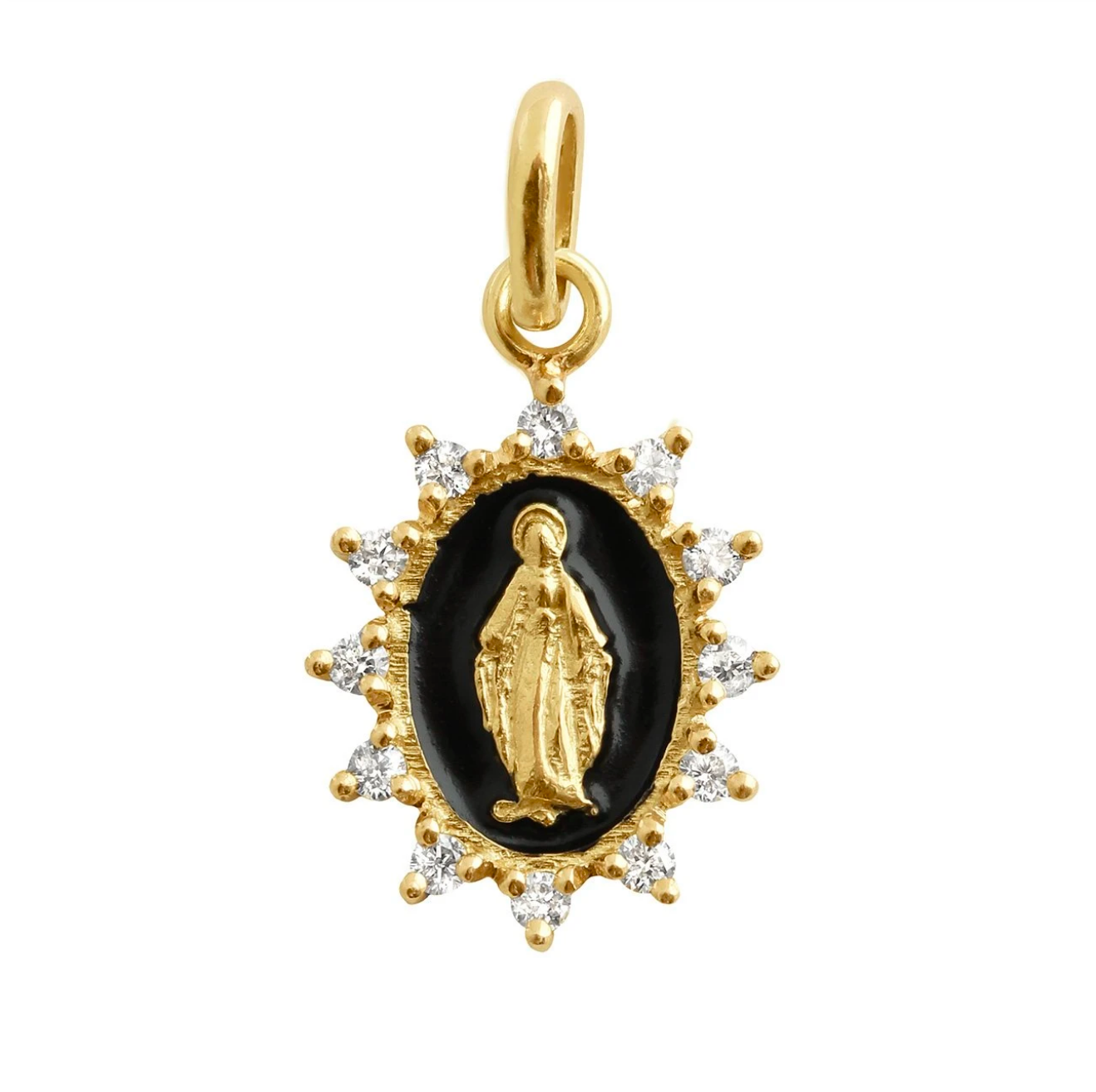 Gigi Clozeau 18kt Petite Supreme Madone Diamond Resin Pendant