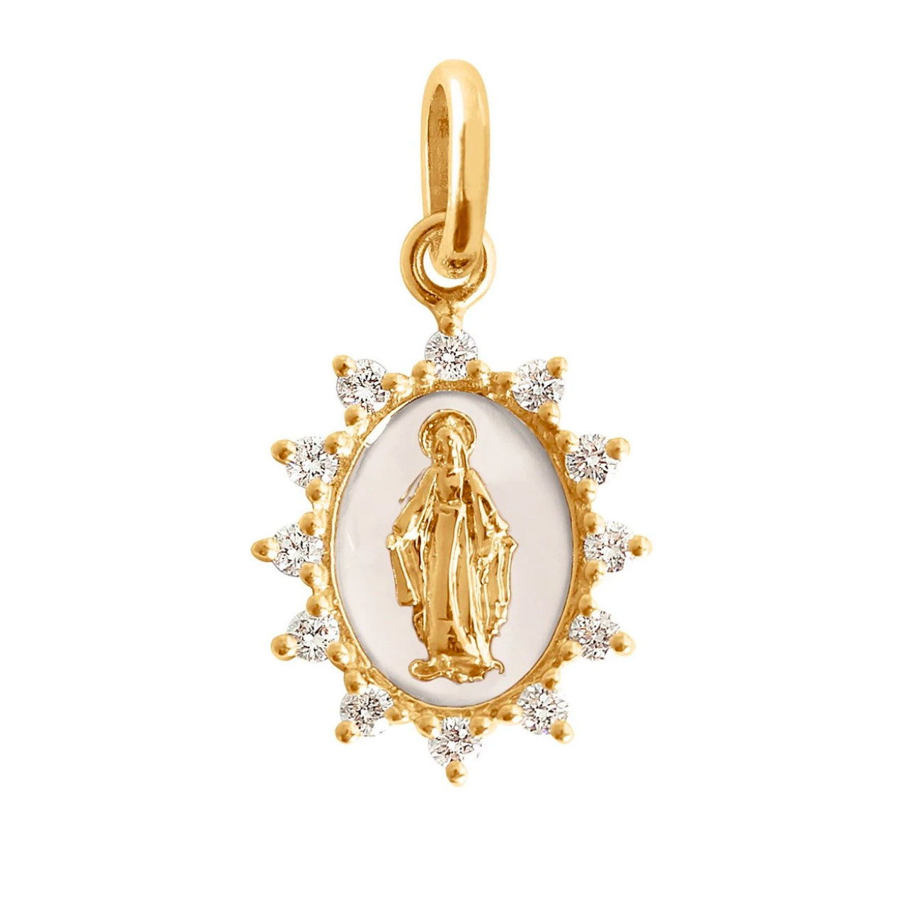 Gigi Clozeau 18kt Petite Supreme Madone Diamond Resin Pendant