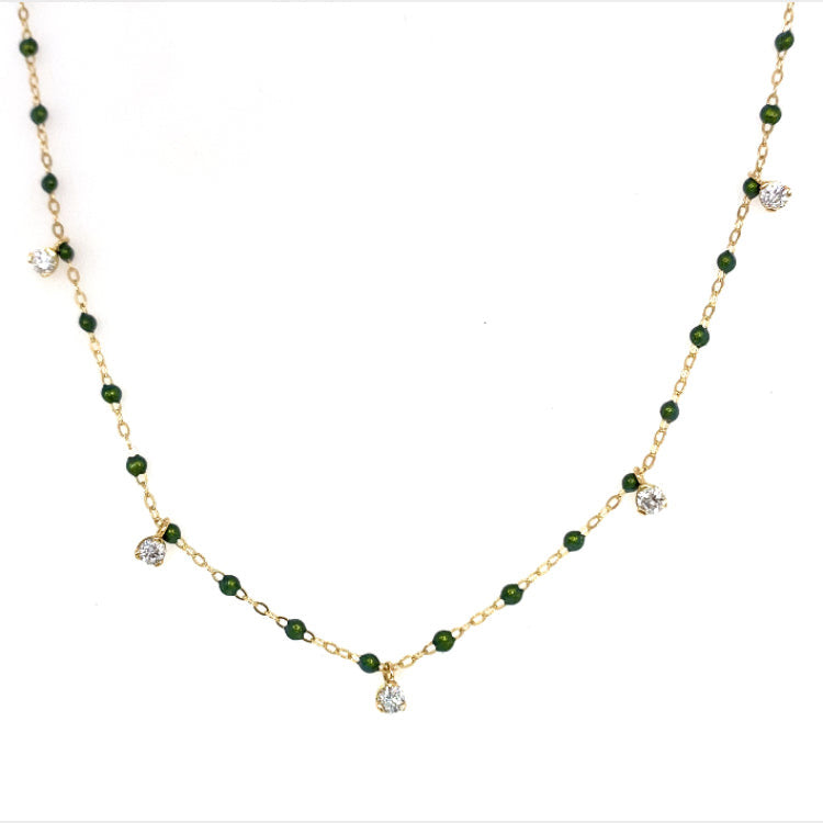 Gigi Clozeau 18kt Classic Supreme Five Diamond Resin Necklace